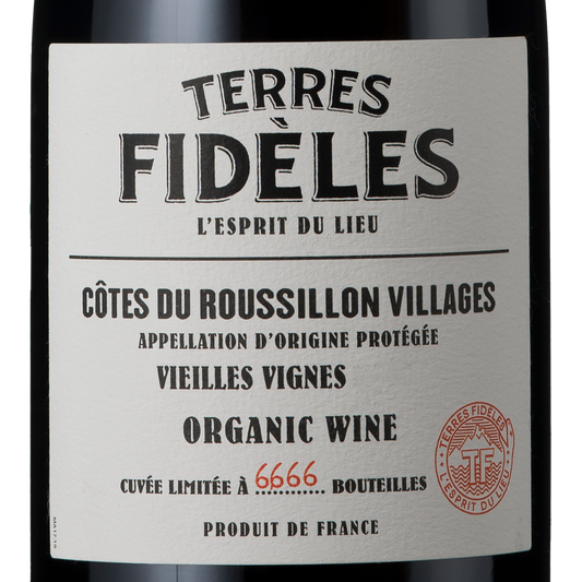 Terres Fidèles, Fidèle, AOP Organic Côtes du Roussillon Villages, Roussillon, France, 2021