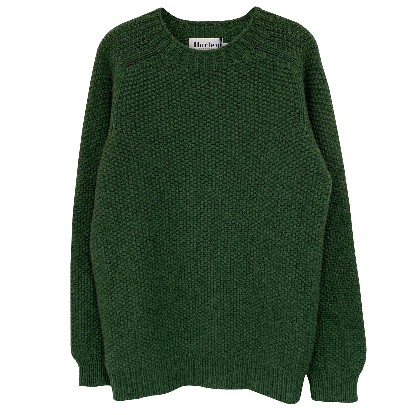 Moss Stitch Crew Neck Sweater - Serpentine