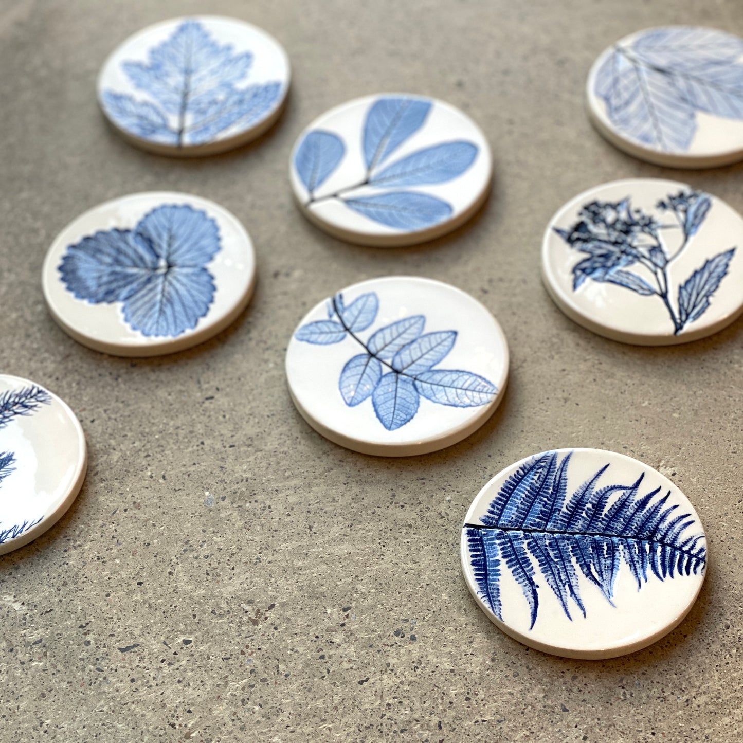 Pressed Leaf Ceramic Coaster