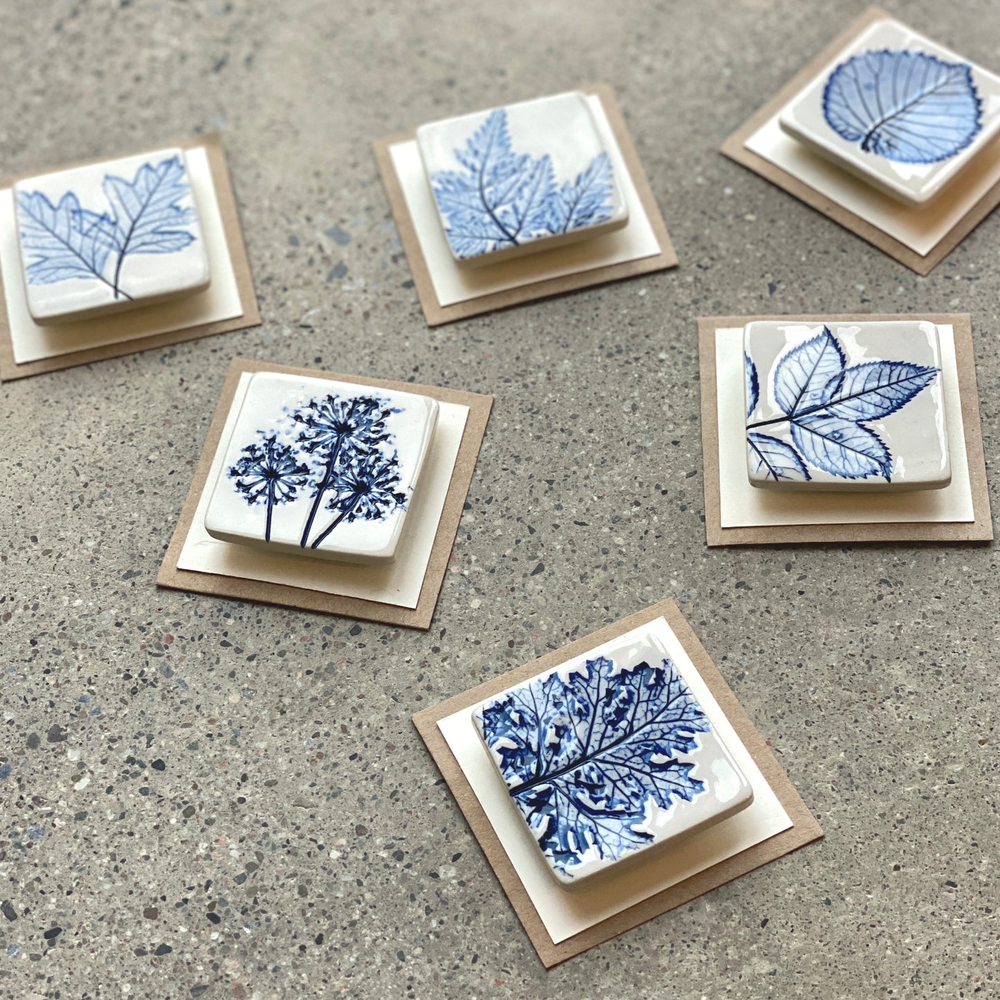 Pressed Leaf Ceramic Fridge Magnet