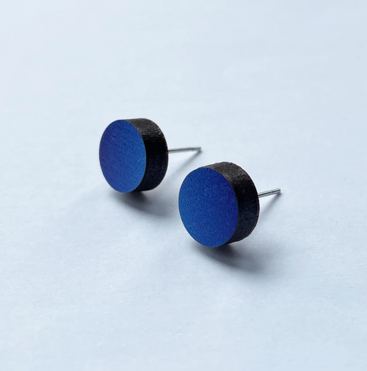 Circle Studs - Ocean Blue