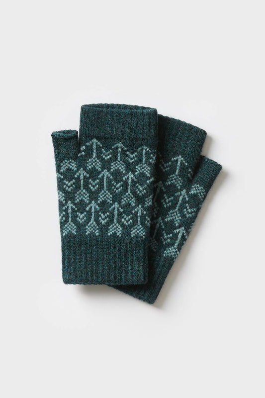 Arrow Fingerless Mitts - Ink & North Sea