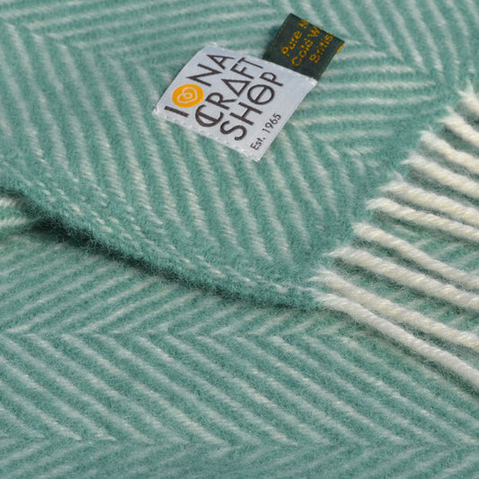 Sea Green Herringbone